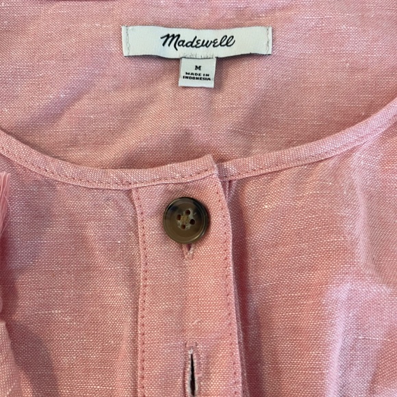 Madewell Pink Button-Down Jumpsuit - Picture 3 of 3